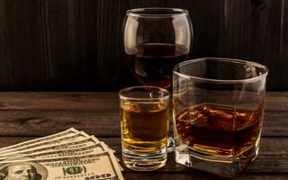 Картинка whiskey, dollars, alcoholic drink