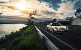 Картинка Porsche Cayman, evog, в движении, tuning, car