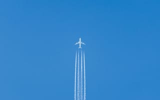 Картинка самолёт, небо, минимализм