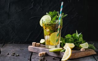 Картинка лед, зеленый, Natasha Breen, напиток, чай, лайм, мята