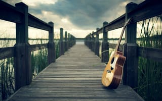 Картинка гитара, мост, музыка