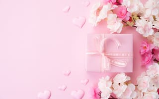 Картинка цветы, подарок, Siam Pukkato, сердечки, розовые