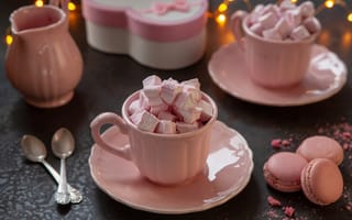 Картинка коробка, печенье, macaron, Ellygri, зефир, чашка