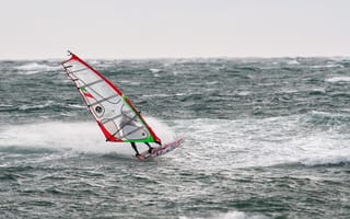 Обои Windsurfer, море, спорт