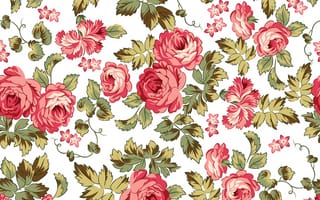 Картинка цветы, ретро, розы, seamless, pattern, узор, текстура