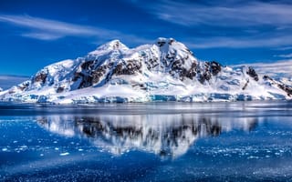 Картинка Антарктида, Трансантарктические горы, океан, Южный океан, горы, отражение