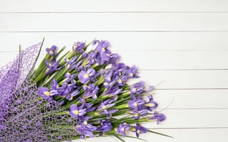 Картинка цветы, букет, iris, purple, ирисы, flowers