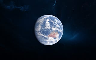 Картинка космос, звезды, земля, nebula, Earth, туманность, планета, space