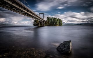 Картинка мост, озеро, природа