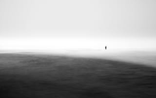 Картинка человек, туман, море