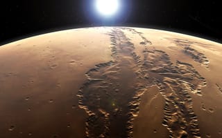 Картинка Марс, система каньонов, Долины Маринер, поверхность