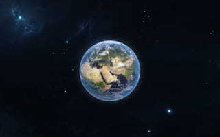 Картинка звезды, туманность, земля, space, art, планета, Earth, planet