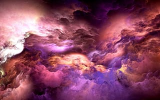 Картинка облака, линии, розовые, оттенки, тучи, сиреневые, цвет, абстракция