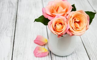 Картинка цветы, розы, букет, розовые, wood, pink, roses