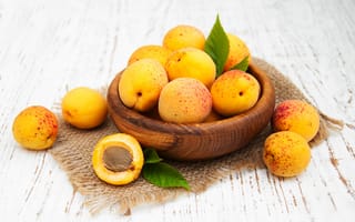 Картинка желтый, чаша, Olena Rudo, спелая, абрикосы