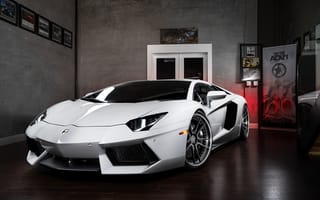 Картинка Lamborghini, ADV.1, White, Power, Ligth, Wheels, Front, LP700-4, Aventador