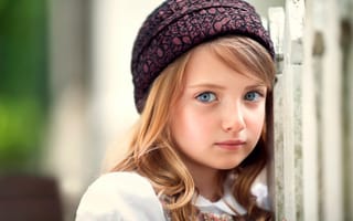 Картинка Doll Face, прелесть, шляпка, взгляд, child photography, веснушки, девочка