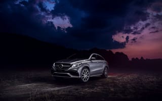 Картинка Mercedes-Benz, SUV, Front, GLE, Silver, 63, Clouds, AMG