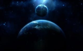 Картинка planet, blue, energy, light