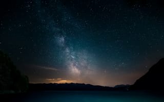 Картинка космос, ночь, панорама, звезды, млечный путь
