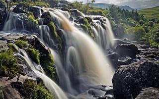 Картинка Fintry, каскад, Шотландия, Финтри, водопад, камни, Scotland