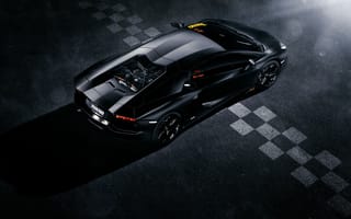 Картинка Lamborghini, Supercar, Rear, LP700-4, Aventador, Black, Top, Finisg, View, Ligth, Line