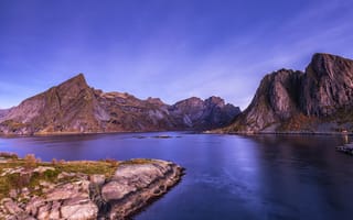 Картинка горы, Лофотенские острова, Norway, Норвегия, залив