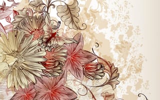 Картинка цветы, ретро, винтаж, цветочный