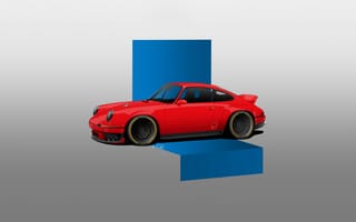 Картинка машина, авто, красный, Minimalism, Transport & Vehicles, red, by Thomás Carlotto, Porsche 911