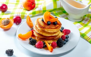 Картинка ягоды, малина, белый, горка, полотенце, черника, стол, тарелка