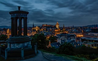 Картинка огни, Шотландияя, вечер, Эдинбург