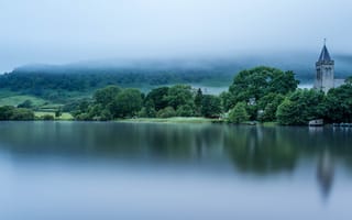 Картинка Loch Lomond, Шотландия, Scotland, озеро, озеро Лох-Ломонд, туман