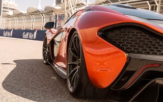 Картинка McLaren, МакЛарен, суперкар, П1, P1, оранжевый
