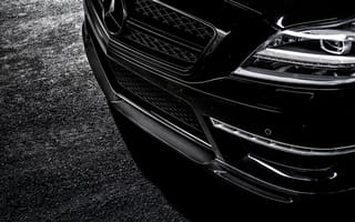 Картинка 2015, CLK-Class, C218, Black, Mercedes-Benz, черныйб седан, морда, мерседес, Sedan, фары, AMG, CLS 63, бампер