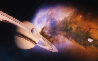 Картинка Saturn, пространство, звезды, космос