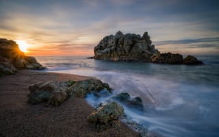 Картинка скалы, побережье, Испания, Roca Grossa
