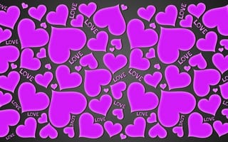 Картинка purple, love, сердечки, любовь, gradient, hearts