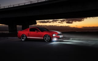 Картинка Ford, Muscle, Sunset, Car, Mustang, Collection, Front, GT500, Aristo, Red, Shelby