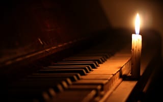 Картинка пианино, свеча, музыка