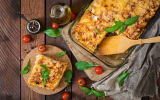 Картинка сыр, овощи, Timolina, лазанья, базилик, паста