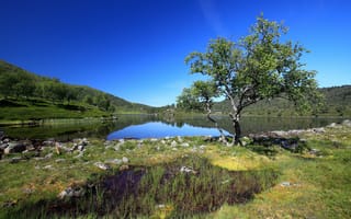 Картинка небо, озеро, Норвегия