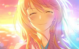 Картинка арт, xiao ren, miyazono kaori, слезы, девушка, shigatsu wa kimi no uso, аниме, улыбка
