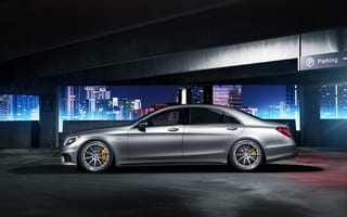 Картинка Mercedes-Benz, night, parking, profile, S63