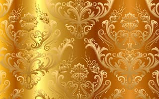 Картинка golden, золото, узор, vintage, vector, pattern, орнамент, gradient