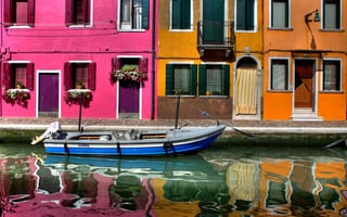 Картинка Италия, канал, окна, дома, Венеция