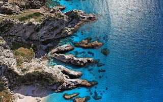 Картинка beach, Calabria, cliff, sea, Italy, landscape, Capo Vaticano