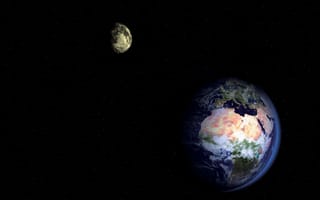 Картинка earth, moon, satellite, planet, star