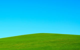 Картинка небо, минимализм, холм, трава