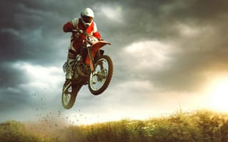 Картинка Motocross, biker, экстрим, мотоциклист, прыжок, спорт, extreme, bike, Michal Vítek, байк, jump, sports