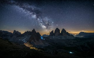 Картинка звезды, Ďurdina Michal, горы, Milky Way, Italy, Доломиты, mountains, stars, Dolomites, Млечный Путь, Италия